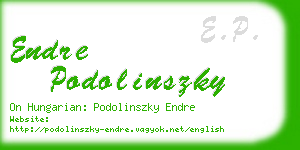 endre podolinszky business card